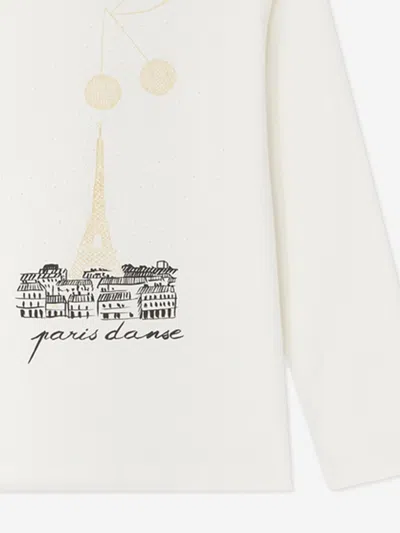 Bonpoint Girls Tidjiane Long Sleeve T-shirt In White