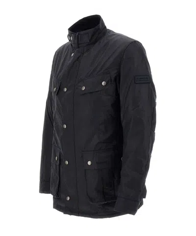 Barbour Duke Jacket In Waxed Cotton In Black