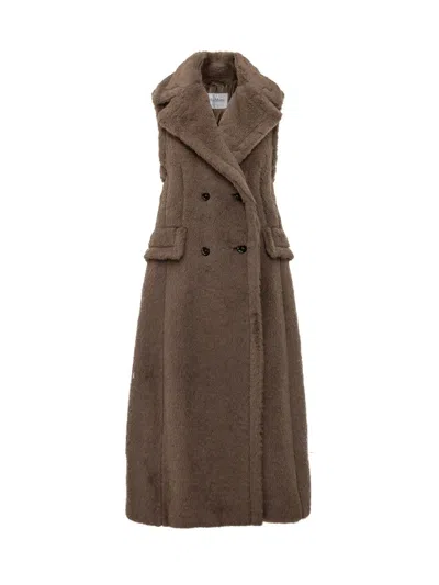Max Mara Sleeveless Jacket In Alpaca Jackets And Coats Brown In Brown