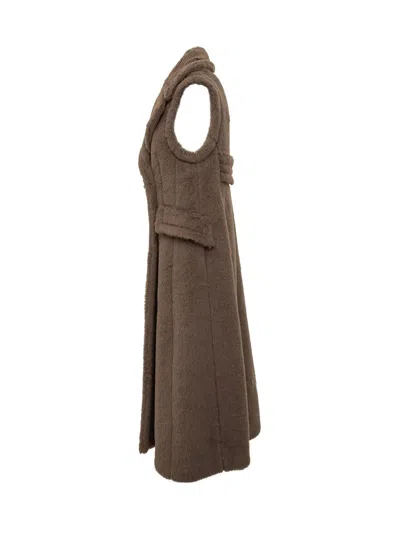Max Mara Sleeveless Jacket In Alpaca Jackets And Coats Brown In Brown