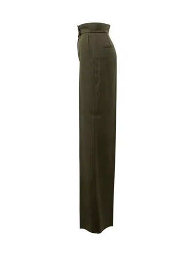 Max Mara Wide Leg High Waist Trousers Arturo In Green