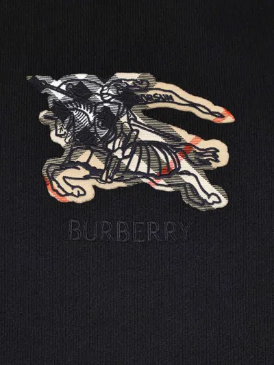 Burberry Simon Hoodie With Front Pocket And Hood In Black