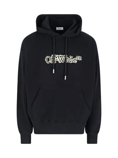 Off-white Black Skate Cloudy Arrow Hoodie In Animal Print