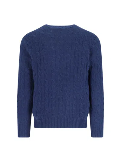 Polo Ralph Lauren Wool And Cashmere Cable Knit Sweater In Blue