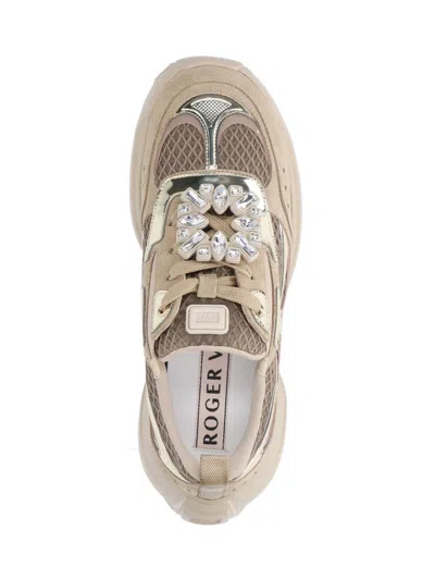 Roger Vivier Chunky Sole Sneakers Featuring Metallic Accents In Brown