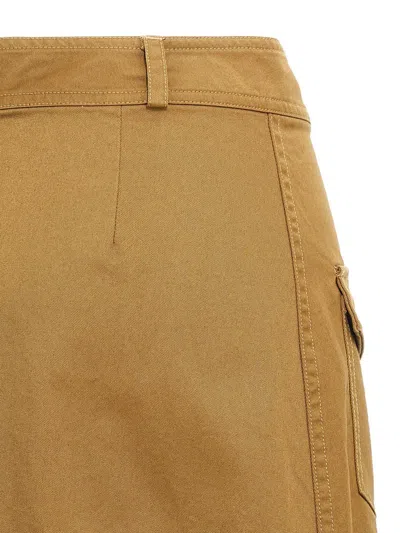 Saint Laurent Midi Skirt With Buttons In Brown