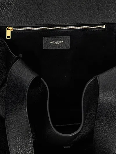 Saint Laurent Bea Cabas Ysl Tote Bag In Supple Leather In Black