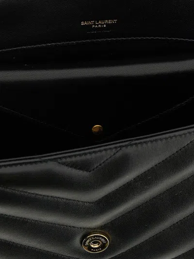 Saint Laurent Black Loulou Medium Shoulder Bag In Black