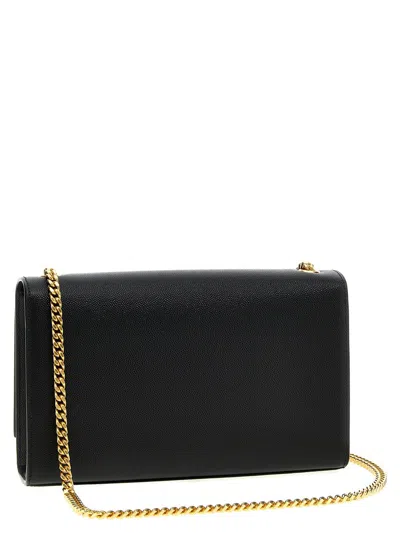 Saint Laurent Kate Small Ysl Shoulder Bag In Leather In Black