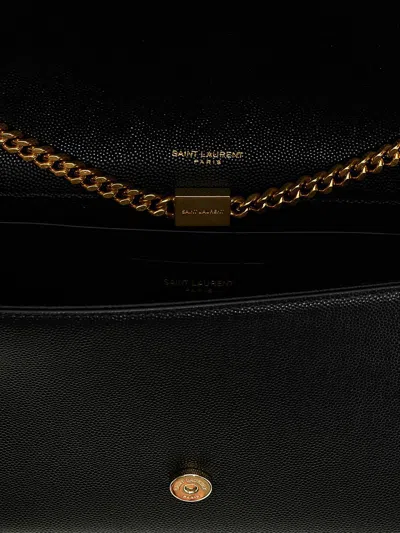 Saint Laurent Kate Small Ysl Shoulder Bag In Leather In Black
