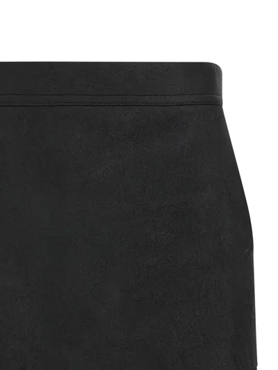 Rick Owens Layered Side Slit Mini Skirt In Black