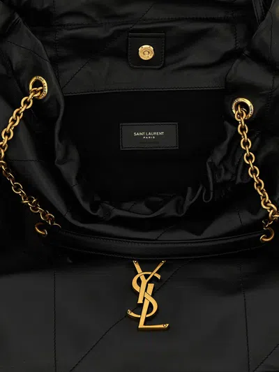 Saint Laurent Jamie Large Pochon Ysl Shoulder Bag In Quilted Lambskin Leather In Black