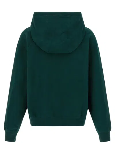 Saint Laurent Hoodie With Drawstring And Kangaroo Pocket In Green