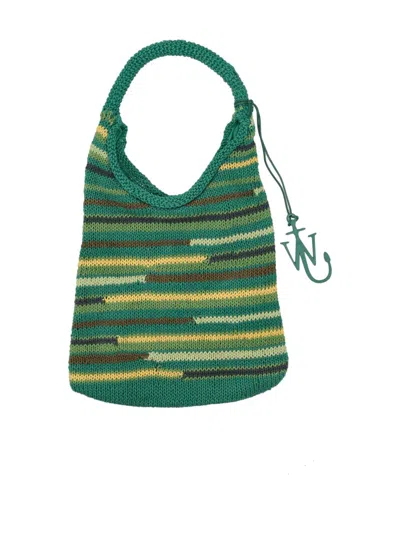 Jw Anderson Knitted Hobo In Green