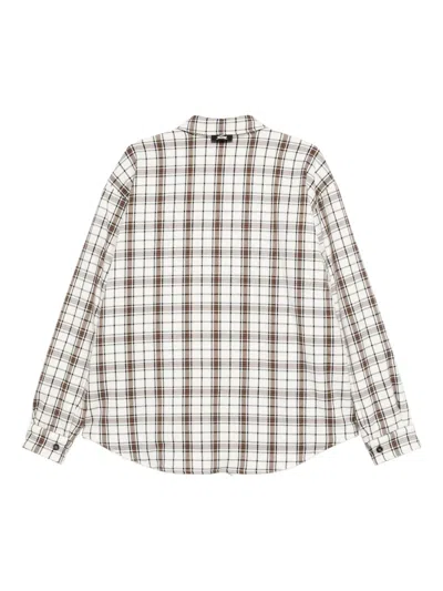Msgm Plaid Shirt In Brown