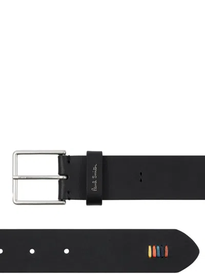 Paul Smith Artist Stripe Belt In Black