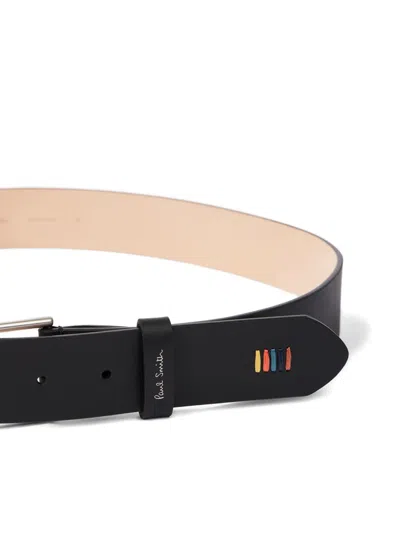 Paul Smith Artist Stripe Belt In Black