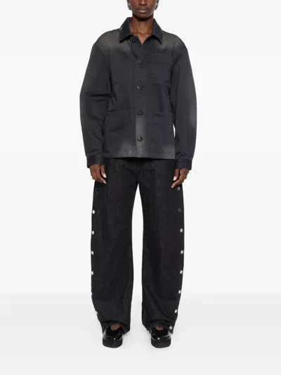 032c Buttoned Pocket Jacket In Black