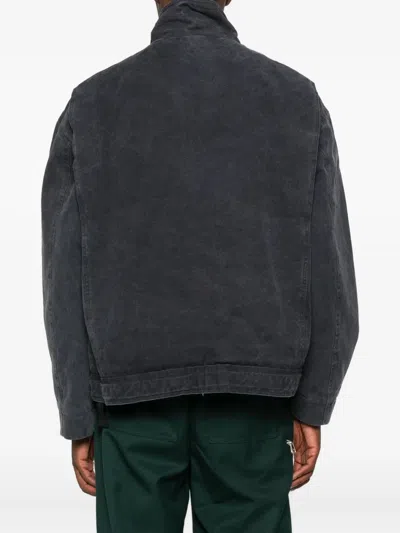 Oamc Peacemaker Zip-up Denim Jacket In Black