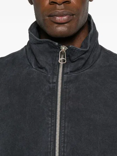 Oamc Peacemaker Zip-up Denim Jacket In Black