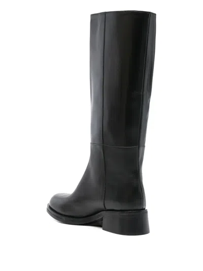 L Arianna Panelled Leather Boots In Black