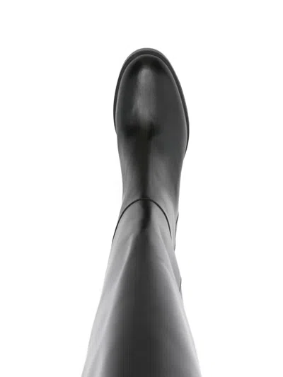 L Arianna Panelled Leather Boots In Black