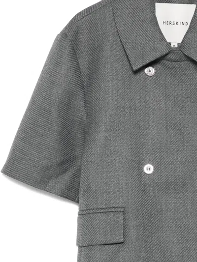 Herskind Earl Double-breasted Cropped Jacket In Gold