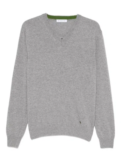 Manuel Ritz V-neck Sweater In Gray