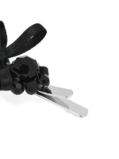 Simone Rocha Beaded Bow Hair Accessory In Black