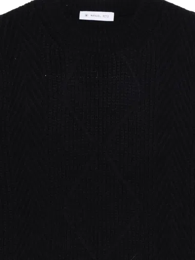 Manuel Ritz Ribbed Sweater In Blue