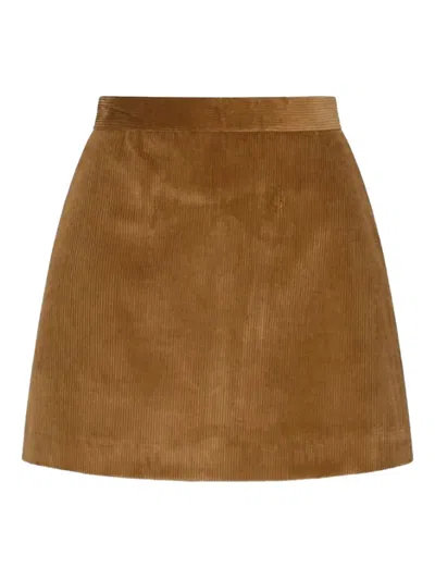 Marella Serio Corduroy Mini Skirt In Brown
