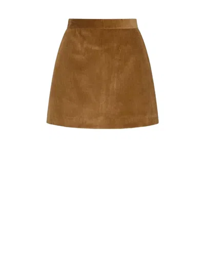 Marella Serio Corduroy Mini Skirt In Brown