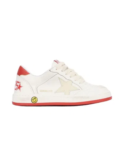 Golden Goose White Sneakers For Kids With Star In White