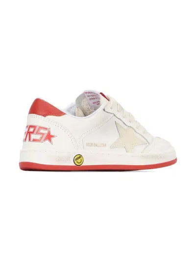 Golden Goose White Sneakers For Kids With Star In White