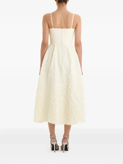 Post Meridiem Jacquard Corset Midi Dress In Gold