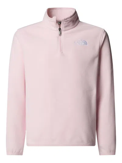 The North Face Girls Glacier 1/4 Zip Pullover In Pink