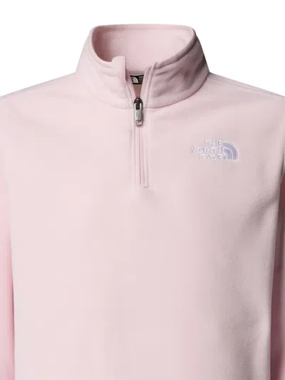 The North Face Girls Glacier 1/4 Zip Pullover In Pink