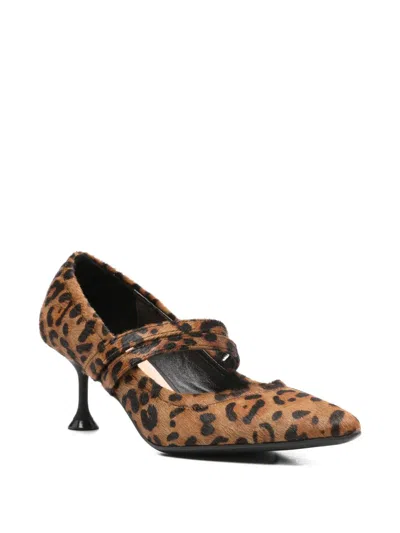 Marc Ellis Leopard-pattern Pointed-toe Pumps In Brown