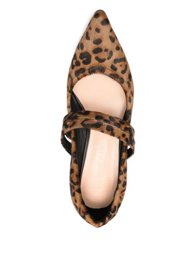 Marc Ellis Leopard-pattern Pointed-toe Pumps In Brown