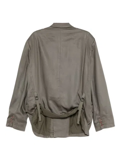 Magliano Peak-lapel Double-breasted Blazer In Gray