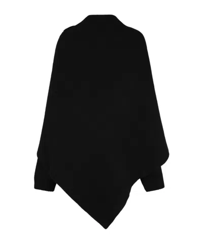 Alberta Ferretti Alberta Ferreti Merino Wool And Cashmere Cape In Black