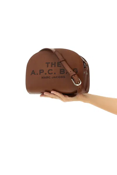 Apc A.p.c. Women Brown Leather A.p.c. X Marc Jacobs Demi Lune Crossbody Bag In Brown