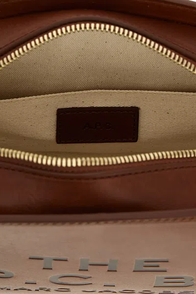 Apc A.p.c. Women Brown Leather A.p.c. X Marc Jacobs Demi Lune Crossbody Bag In Brown