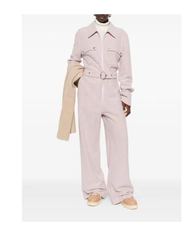 Jil Sander Women Wool Blend Jumpsuit In Pink