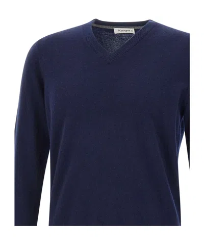 Kangra Cashmere V-neck Ribbed Sweater In Black