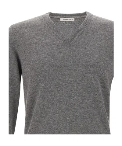 Kangra Cashmere Long-sleeved Sweater In Gray