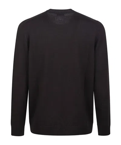 Drumohr Long-sleeved Crew Neck Pullover In Brown