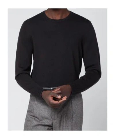 Drumohr Long-sleeved Crew Neck Pullover In Brown