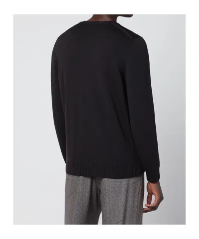 Drumohr Long-sleeved Crew Neck Pullover In Brown