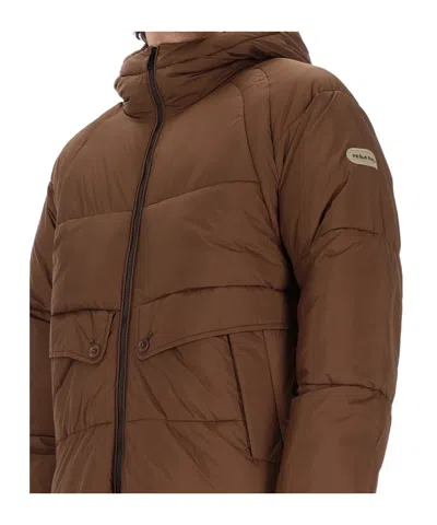 Ps By Paul Smith S By Paul Smith Mens Logo-patch Raglan-sleeve Shell Puffer Jacket Brown In Brown